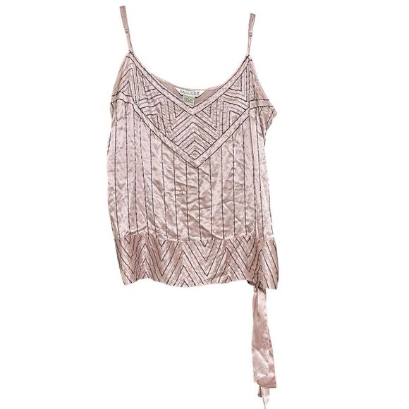 Uniform John Paul Richard Pink Silk Beaded Cami Top Y2K Office Siren Festival - Picture 1 of 6